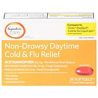 Signature Care Cold & Flu Relief Daytime Non Drowsy Acetaminophen 325mg Softgel - 24 Count - Image 3