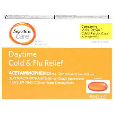 Signature Select/Care Cold & Flu Relief Daytime Non Drowsy Acetaminophen 325mg Softgel - 24 Count - Image 3