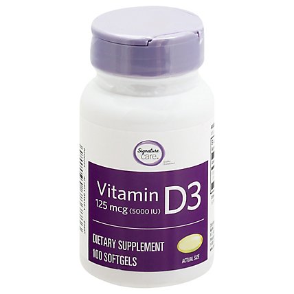 Signature Care Vitamin D3 125mcg Dietary Supplement Softgel - 100 Count - Image 3