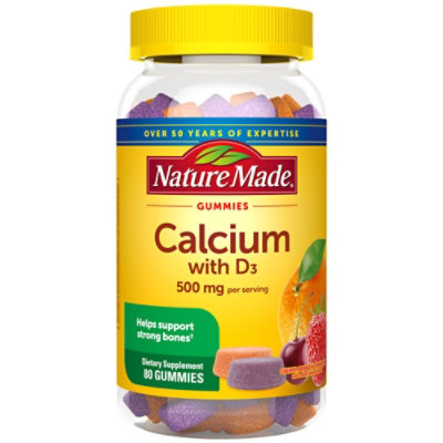 Nature Made Adult Gummies Calcium Cherry Orange & Strawberry - 80 Count - Image 1