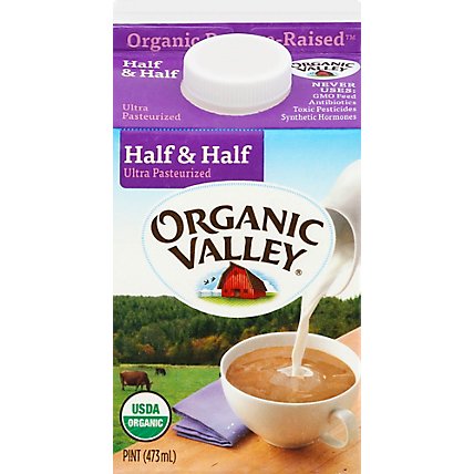 Organic Valley Half & Half Organic Ultra Pasteurized Pint - 16 Fl. Oz. - Image 2