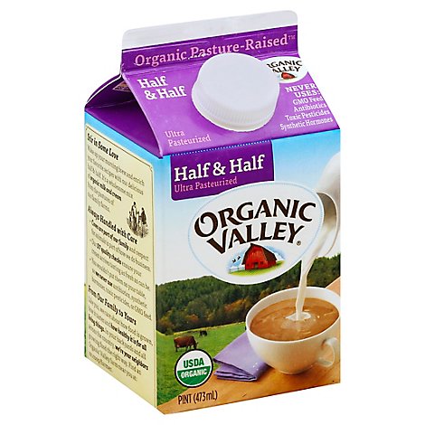 Organic Valley Half & Half Organic Ultra Pasteurized Pint - 16 Fl. Oz.