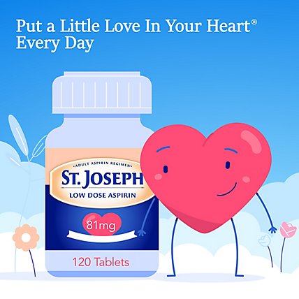 St. Joseph Aspirin Tablets Low Dose 81 mg Enteric Coated - 120 Count - Image 2