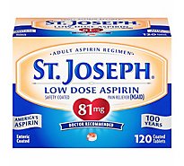 St. Joseph Aspirin Tablets Low Dose 81 mg Enteric Coated - 120 Count