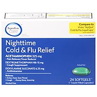 Signature Care Cold & Flu Relief Nighttime Acetaminophen 325mg Softgel - 24 Count - Image 3