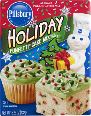 Pillsbury Funfetti Cake Mix Holiday With Candy Bits - 15.25 Oz
