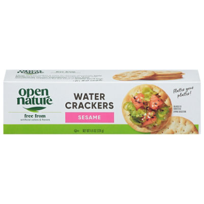 Open Nature Crackers Water Sesame - 4.4 Oz
