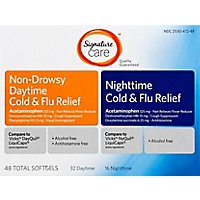 Signature Care Cold & Flu Relief Daytime & Nighttime Softgel - 48 Count - Image 2