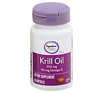 Signature Care Krill Oil 350mg Dietary Supplement Softgel - 60 Count