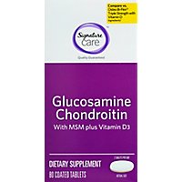 Signature Care Glucosamine Chondroitin With MSM Vitamin D3 Dietary Supplement Tablet - 80 Count - Image 3