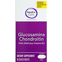 Signature Care Glucosamine Chondroitin With MSM Vitamin D3 Dietary Supplement Tablet - 80 Count - Image 2