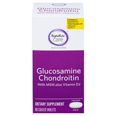 Signature Care Glucosamine Chondroitin With MSM Vitamin D3 Dietary