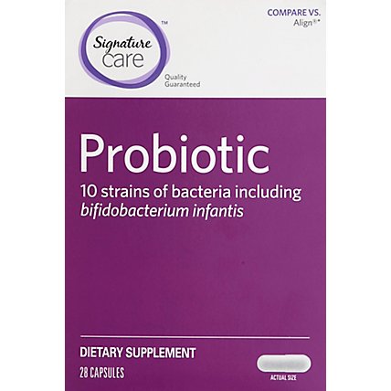 Signature Care Probiotic 10 Strains Of Bacteria Dietary Supplement Capsule - 28 Count - Image 2