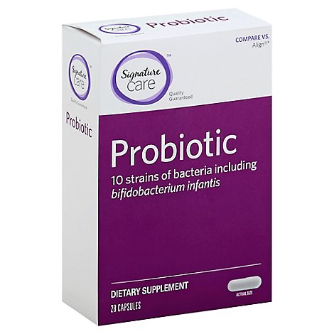 Signature Care Probiotic 10 Strains Of Bacteria Dietary Supplement Capsule - 28 Count