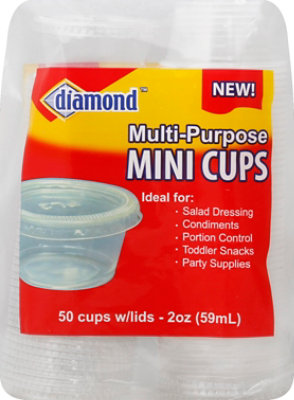 Diamond Cups Minis Multi-Purpose With Lids 2 Ounce - 50 Count - Image 2