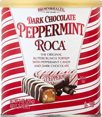 ROCA Toffee Buttercrunch With Peppermint Candy And Dark Chocolate Can - 9 Oz - Image 2