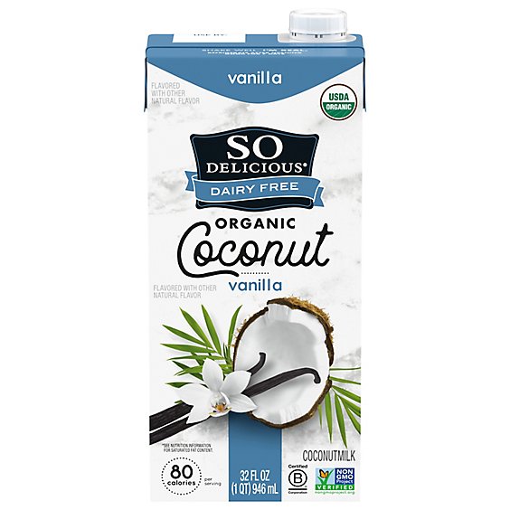 So Delicious Dairy Free Coconut Milk Organic Vanilla - 32 Fl. Oz.