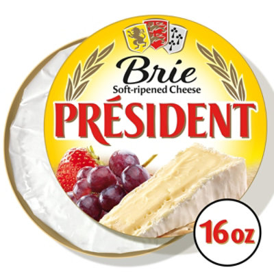 President Soft Ripened Brie Cheese - 16 Oz