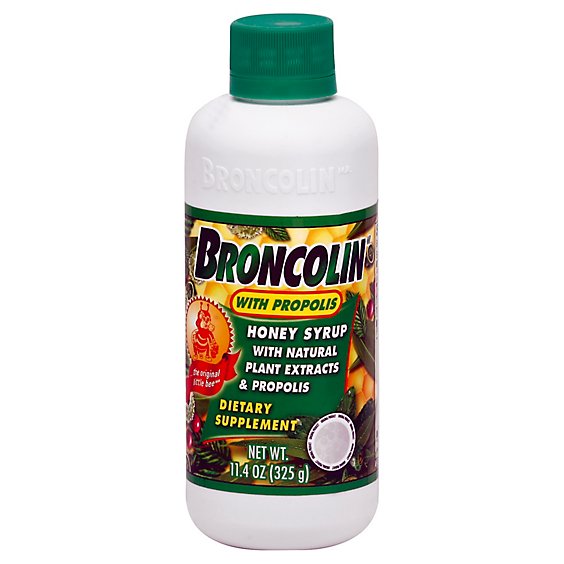 Broncolin With Propolis Honey Syrup With Natural Plant Extracts & Dietary - 11.4 Oz