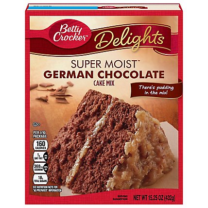 Betty Crocker Cake Mix Super Moist Delights German Chocolate - 15.25 Oz - Image 1