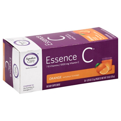 Signature Care Essence C 7 B Vitamins C Vitamin C 1000 mg Tangerine Fizzy  Powder - 30 Count