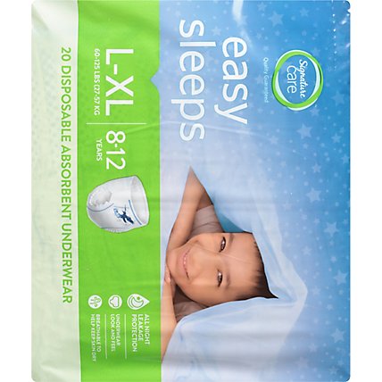 Signature Care Easy Sleep Boy Disposable Overnight Underwear Large To Extra Large - 20 Count - Image 4