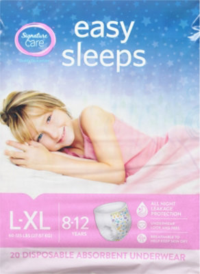 Signature Select/Care Easy Sleep Girl Disposable Overnight Underwear Large To Extra Large - 20 Count - Image 2