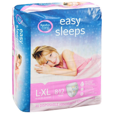 Signature Select/Care Easy Sleep Girl Disposable Overnight Underwear