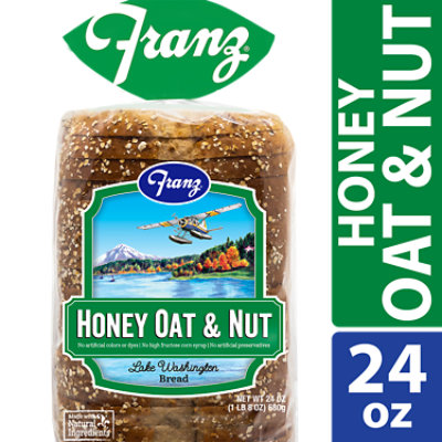 Franz Sandwhich Bread Lake Washington Honey Oat & Nut - 24 Oz