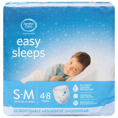 Signature Select/Care Easy Sleep Boy Disposable Overnight Underwear Small To Medium - 26 count - Image 4