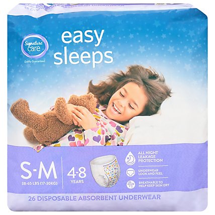 Signature Care Easy Sleep Girl Disposable Overnight Underwear Small To Medium - 26 Count - Image 3