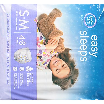 Signature Care Easy Sleep Girl Disposable Overnight Underwear Small To Medium - 26 Count - Image 4