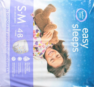 Signature Select/Care Easy Sleep Girl Disposable Overnight Underwear Small To Medium - 26 Count - Image 5