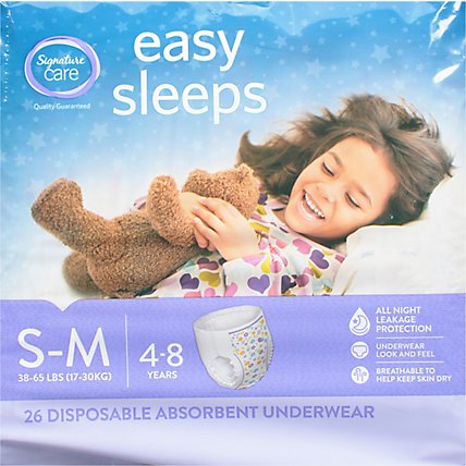 Signature Care Easy Sleep Girl Disposable Overnight Underwear Small To Medium - 26 Count - Image 2