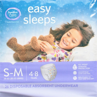 Signature Select/Care Easy Sleep Girl Disposable Overnight Underwear Small To Medium - 26 Count - Image 2