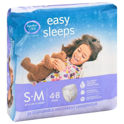 Signature Care Easy Sleep Girl Disposable Overnight Underwear Small To