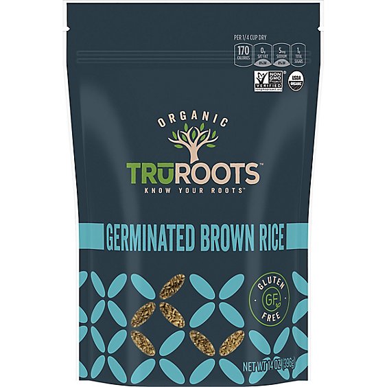 truRoots Certified USDA Organic Non GMO Project Verified Organic Germinated Brown Rice - 14 Oz