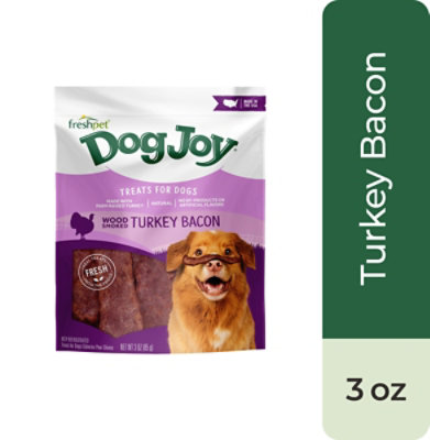 Freshpet Dog Joy Wood Smoked Turkey Bacon Dog Treats - 3 Oz