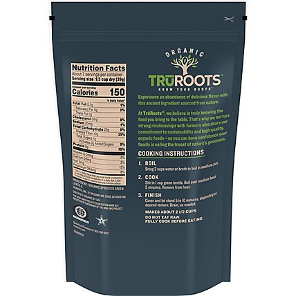 truRoots Organic Lentils Green Sprouted - 10 Oz - Image 3