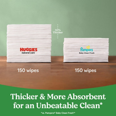 Huggies Natural Care Sensitive Fragrance Free Baby Wipes 3 Flip-Top Packs - 168 Count - Image 5