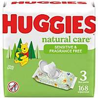 Huggies Natural Care Unscented Sensitive Baby Wipes - 3-56 Count - Image 1