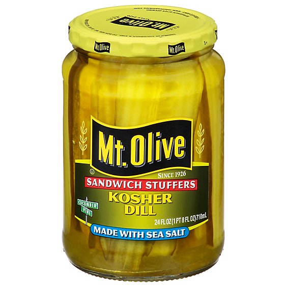 Mt. Olive Pickles Sandwich Stuffers Kosher Dill Made with Sea Salt - 24 Fl. Oz.
