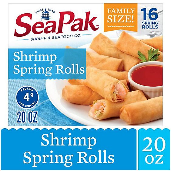 SeaPak Shrimp & Seafood Co. Spring Rolls Shrimp 16 Count Family Size - 20 Oz