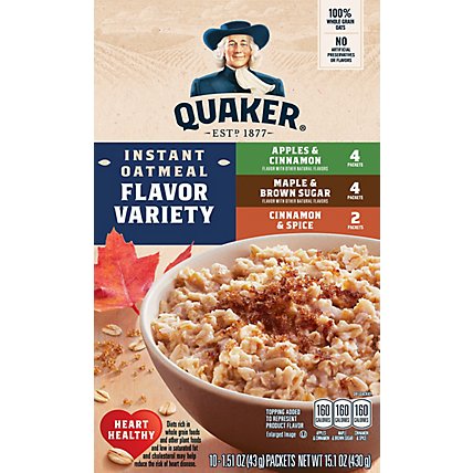 Quaker Oatmeal Instant Flavor Variety - 10-1.51 Oz - Image 2