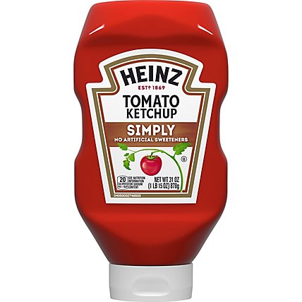 Heinz Simply Tomato Ketchup with No Artificial Sweeteners Bottle - 31 Oz - Image 2