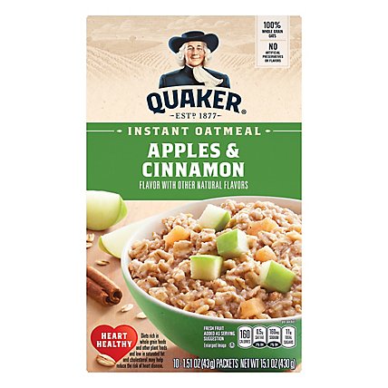 Quaker Oatmeal Instant Apples & Cinnamon - 10-1.51 Oz - Image 3