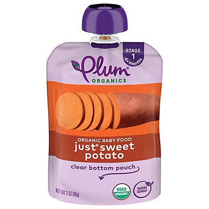 Plum Organics Organic Baby Food 1 (4 Months & Up) Just Sweet Potato - 3 Oz - Image 3