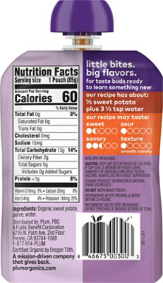 Plum Organics Organic Baby Food 1 (4 Months & Up) Just Sweet Potato - 3 Oz - Image 6
