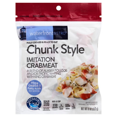 waterfront BISTRO Crabmeat Imitation Chunk Style Fully Cooked - 8 Oz