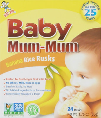 Baby Mum-Mum Rice Rusks Banana 26 Count - 1.90 Oz - Image 2